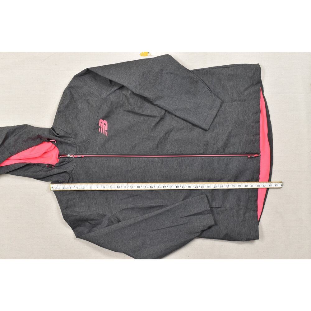 New Balance Women's 3X Gray Pink Full Zip Hooded Windbreaker Jacket Lightweight - Picture 6 of 8